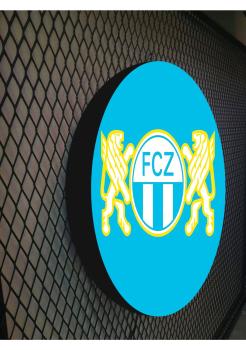 Fc Zürich Logo Led Leuchtschild Wandleuchte! (rund)