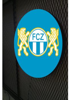 Fc Zürich Logo Led Leuchtschild Wandleuchte! (rund)
