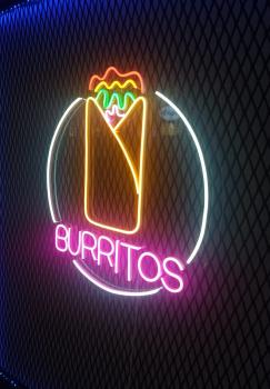 Mexican Food Burritos Neon Led Werbeleuchte für ihr Restaurant!