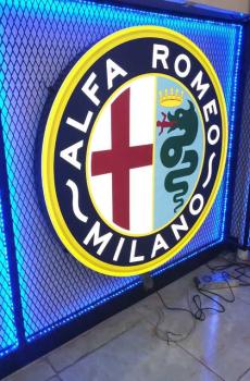 Alfa Romeo Vintage Milano Logo Led Leuchtschild rund