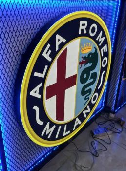 Alfa Romeo Vintage Milano Logo Led Leuchtschild rund