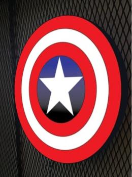 Captain America Logo Led wall light round