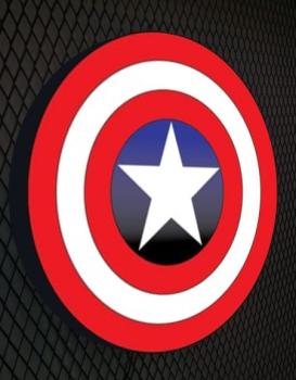 Captain America Logo Led wall light round