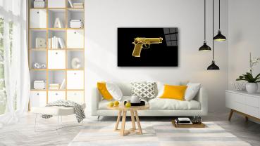 Pistol Beretta Art Design rectangular special Glass Picture!
