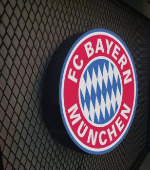 Bayern München Logo Led Leuchtschild Wandleuchte! (rund)