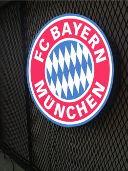 Bayern München Logo Led Leuchtschild Wandleuchte! (rund)