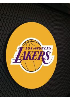 Lakers Logo Led Leuchtschild Wandleuchte! (rund)