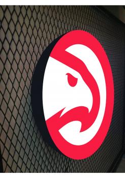 Atlanta Hawks Logo Led Leuchtschild Wandleuchte! (rund)