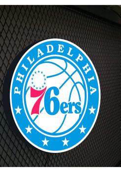 Philadelphia 76`ers Logo Led Leuchtschild Wandleuchte! (rund)