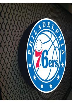 Philadelphia 76`ers Logo Led Leuchtschild Wandleuchte! (rund)
