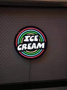Eiscream Logo Led Leuchtschild Wandleuchte! (rund)