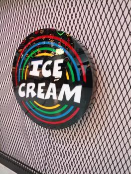 Eiscream Logo Led Leuchtschild Wandleuchte! (rund)