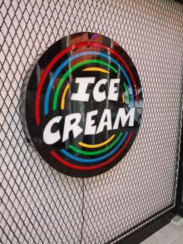 Eiscream Logo Led Leuchtschild Wandleuchte! (rund)