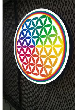 Flower of life Logo Led Illuminated Sign Wall Light! (round) - Kopie - Kopie