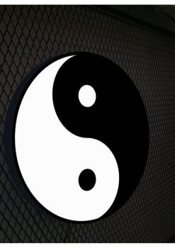 Ying Yang Logo Led Illuminated Sign Wall Light! (round) - Kopie