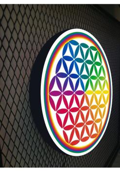 Flower of life Logo Led Illuminated Sign Wall Light! (round) - Kopie - Kopie