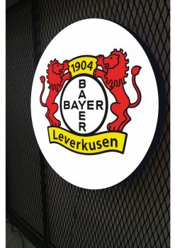 Bayer 04 Leverkusen Logo Led Leuchtschild Wandleuchte! (rund)