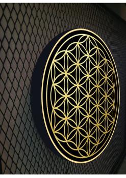 Lebensblume Logo Led Leuchtschild Wandleuchte! (rund)