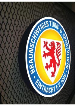Eintracht Braunschweig Logo Led Leuchtschild Wandleuchte! (rund)
