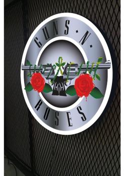 Guns & Roses Logo Led Leuchtschild Wandleuchte! (rund)