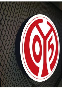 FSV Mainz Logo Led Leuchtschild Wandleuchte! (rund)
