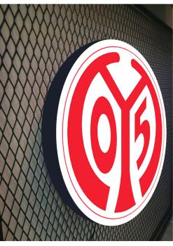 FSV Mainz Logo Led Leuchtschild Wandleuchte! (rund)