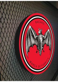Bacardi Logo Led Illuminated Sign Wall Light! (round)