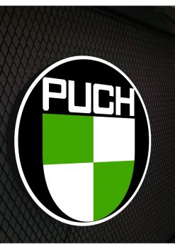 Puch Logo Led Leuchtschild Wandleuchte! (rund)