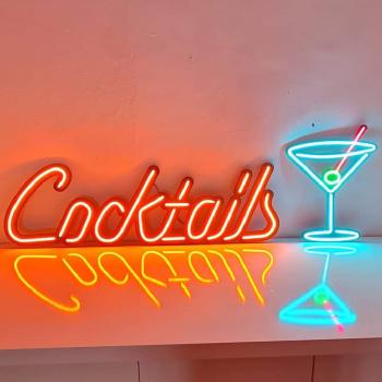 Cocktails Neon Led Werbeleuchte für ihr Restaurant, Bar oder Pub!