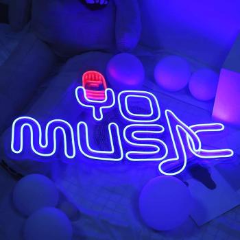 Neon Led Yo Music wall lamp for your home, office or shop!