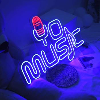 Neon Led Yo Music wall lamp for your home, office or shop!