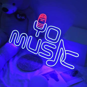 Neon Led Yo Music wall lamp for your home, office or shop!
