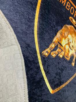Lamborghini black Logo round carpet!