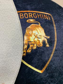 Lamborghini black Logo round carpet!
