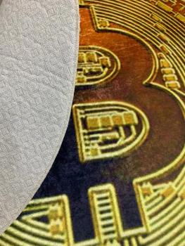 Bitcoin gold Logo round carpet!
