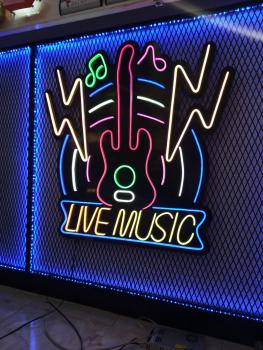 Music Neon Led Werbeleuchte für ihr Restaurant, Fastfoodladen!