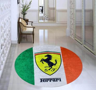 Ferrari italian Flag Logo round carpet!