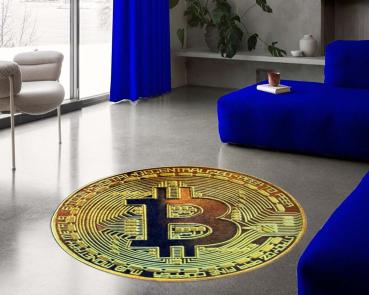 Bitcoin gold Logo round carpet!