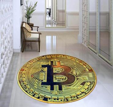 Bitcoin gold Logo round carpet!