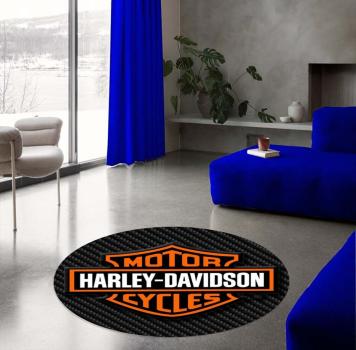 Harley Davidson Logo runder Teppich!