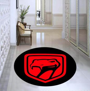 Shelby cobra red Logo round carpet!