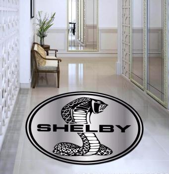 Shelby cobra silver Logo round carpet!