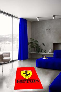 Ferrari red logo rectangular carpet!