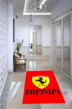Ferrari red logo rectangular carpet!