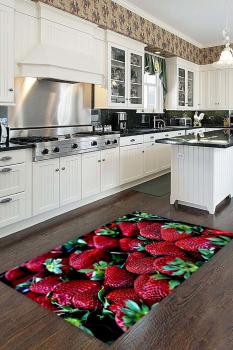 Strawberry motif rectangular kitchen Carpet!