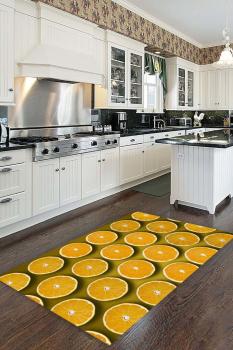 Orange motif rectangular kitchen Carpet!