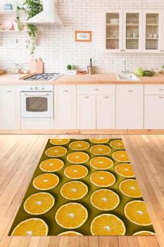 Orange motif rectangular kitchen Carpet!