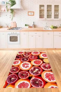 Pomegranate motif rectangular kitchen Carpet!