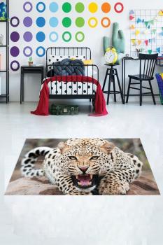 Angry Leopard rectangular Carpet!
