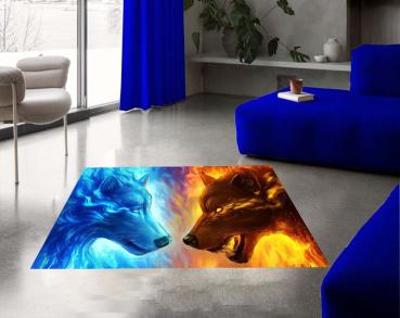 Good and bad wolf rectangular Carpet!